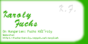 karoly fuchs business card